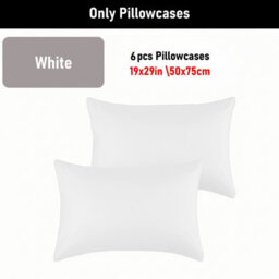 Aspire Homeware Bed Pillowcase 3 Pair -Soft Breathable Envelop Bedding White Pillow Covers, Plain Dyed Pillowcase Set, 50 X 75 Cm - thumbnail 6