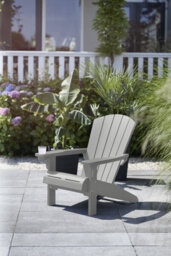 Keter Alpine Adirondack Chair Seat Sun Lounger Garden Light Grey - thumbnail 3
