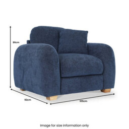 Cloud Deep Blue Armchair - Fully Assembled By Roseland Furniture - thumbnail 4