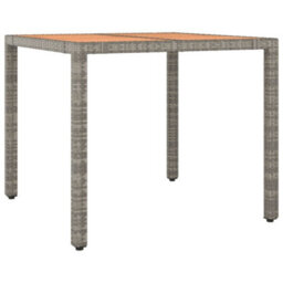 Berkfield 3 Piece Garden Dining Set Grey Poly Rattan&solid Wood Acacia - thumbnail 6