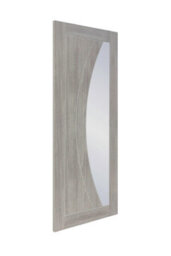 "Xl Joinery Internal Laminate White Grey Salerno With Clear Glass Door - 1981 X 686 X 35mm (27"")"