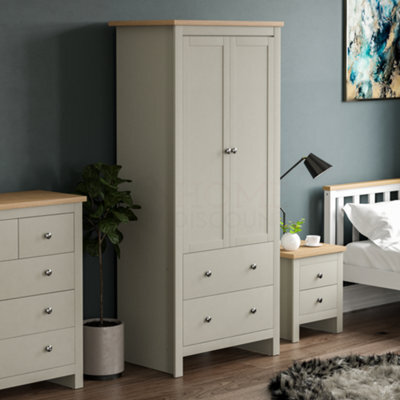 Lassic Vida Designs Arlington Grey 2 Door 2 Drawer Wardrobe (H)1875mm (W)840mm (D)495mm - image 1