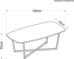 Spot On Dealz Coffee Table, Mdf Top, Metal Legs, Modern Design, Durable Furniture - thumbnail 2