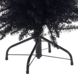 6 Ft Slimline Artificial Christmas Tree 560 Tips Full Tree Easy To Assemble With Solid Stand, Xmas Home Decor Tall 1.8M Black - thumbnail 3