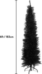 6 Ft Slimline Artificial Christmas Tree 560 Tips Full Tree Easy To Assemble With Solid Stand, Xmas Home Decor Tall 1.8M Black - thumbnail 4