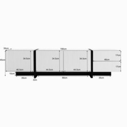 Btm 190 Cm Tv Cabinet With 3 Doors, 2 Drawers, Black And White - thumbnail 5