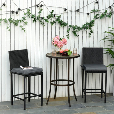 Outsunny 45 X 45Cm Replacement Garden Seat Cushion Pad With Ties, Dark Grey - image 1