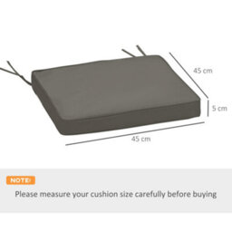 Outsunny 45 X 45Cm Replacement Garden Seat Cushion Pad With Ties, Dark Grey - thumbnail 2