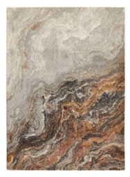 Ivory Grey Taupe Abstract Jute Polyester Modern Living Room, Bedroom Rug - 240Cm X 330Cm - thumbnail 3