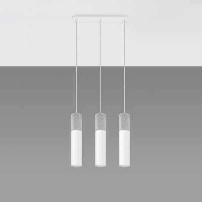Sollux Lighting Borgio Concrete & Steel White 3 Light Classic Pendant Ceiling Light - image 1