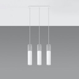 Sollux Lighting Borgio Concrete & Steel White 3 Light Classic Pendant Ceiling Light - thumbnail 1
