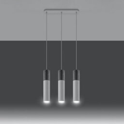 Sollux Lighting Borgio Concrete & Steel White 3 Light Classic Pendant Ceiling Light - thumbnail 2