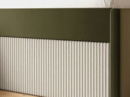 Flair Aviana Olive Green Velvet Low Sleeper Bed With Beige Cord - thumbnail 3