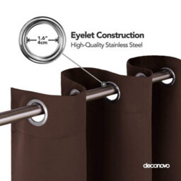 Deconovo Blackout Curtains Super Soft Solid Thermal Eyelet Blackout Curtains For Bedroom 55 X 114 Inch Chocolate 2 Panels - thumbnail 3