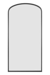 "Mirroroutlet - The Angustus - Black Metal Framed Arched Garden Wall Mirror 79""x39"" (200 X 100 Cm)" - thumbnail 3