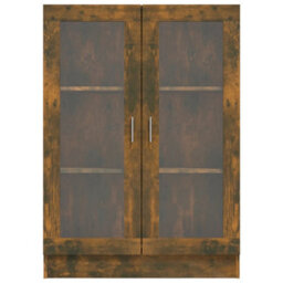 Berkfield Vitrine Cabinet Smoked Oak 82.5X30.5X115 Cm Engineered Wood - thumbnail 6