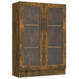 Berkfield Vitrine Cabinet Smoked Oak 82.5X30.5X115 Cm Engineered Wood - thumbnail 2
