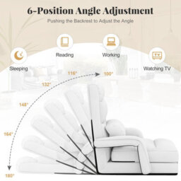 Gainoom 6-Position Floor Chair Comfy Padded Chaise Lounge Chair With Back Support - thumbnail 5