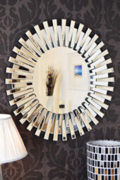 Mirroroutlet Starburst All Glass Stylised Round Mirror 91 X 91Cm - thumbnail 6