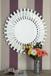 Mirroroutlet Starburst All Glass Stylised Round Mirror 91 X 91Cm - thumbnail 3