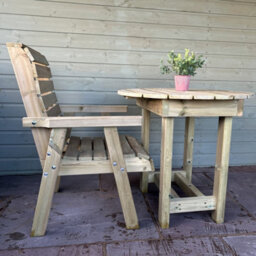 Churnet Valley Garden Furniture Ltd Clover Bistro Garden Round Table And Chair Set - 2 Seater - L80 X W200 X H98 Cm - Partially Assembled - thumbnail 5