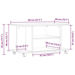 Walplus Tv Cabinet With Castors Old Wood 80X40X45 Cm Engineered Wood - thumbnail 9