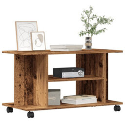Walplus Tv Cabinet With Castors Old Wood 80X40X45 Cm Engineered Wood - thumbnail 1