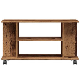 Walplus Tv Cabinet With Castors Old Wood 80X40X45 Cm Engineered Wood - thumbnail 4