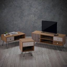 LPD Casablanca 1-Drawer Lamp Table - Quirky Elegance With Black Metal Legs - thumbnail 5