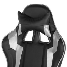 Beliani Gaming Chair Knight Faux Leather Silver - thumbnail 7
