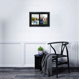 AK Frames 20X14 Black Classic Multi Photo Frame With Black Mount - Holds 2 Apertures (2X) A4 Photos - thumbnail 3