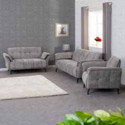 Seconique Amalfi 2 Seater Sofa In Grey Fabric With Metal Legs 2 Man Delivery - thumbnail 6