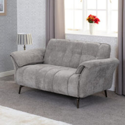 Seconique Amalfi 2 Seater Sofa In Grey Fabric With Metal Legs 2 Man Delivery