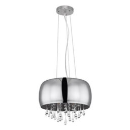Luminosa Lighting Luminosa Kalla 35Cm Pendant Ceiling Light Chrome Glass Shade 5X E14 - thumbnail 2