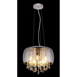 Luminosa Lighting Luminosa Kalla 35Cm Pendant Ceiling Light Chrome Glass Shade 5X E14 - thumbnail 4