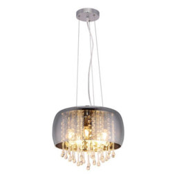 Luminosa Lighting Luminosa Kalla 35Cm Pendant Ceiling Light Chrome Glass Shade 5X E14 - thumbnail 1