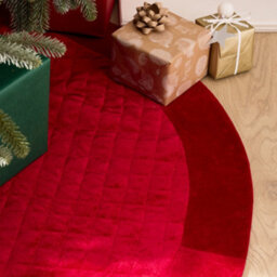 "Dibor Red Velvet Quilted Christmas Tree Decoration Christmas Tree Skirt 36""" - thumbnail 2