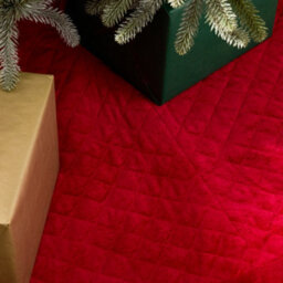 "Dibor Red Velvet Quilted Christmas Tree Decoration Christmas Tree Skirt 36""" - thumbnail 3