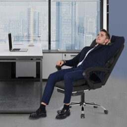 Onemill Executive Ergonomic Office Chair With Footrest And Lumbar Support-Black - thumbnail 2