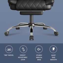 Onemill Executive Ergonomic Office Chair With Footrest And Lumbar Support-Black - thumbnail 7