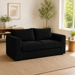 Stylish Dylan Jumbo Cord Sofa - Black 2 Seater