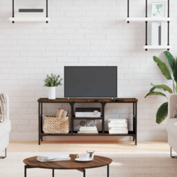 Berkfield Industrial Tv Cabinet Smoked Oak 100X35X45 Cm Engineered Wood&iron - thumbnail 2