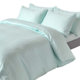 Homescapes Blue Egyptian Cotton Duvet Cover And Pillowcases 330 Tc, King - thumbnail 1