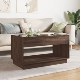 Berkfield Coffee Table With Infinity Led Brown Oak 90X50X50 Cm - thumbnail 3