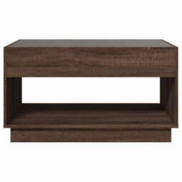 Berkfield Coffee Table With Infinity Led Brown Oak 90X50X50 Cm - thumbnail 6