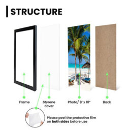"Domkora 8 X 10"" Black Picture Frame - Plastic Photo Frame Styrene Front - Portrait Landscape Wall Hanging Or Tabletop" - thumbnail 7
