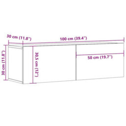 Walplus Tv Cabinet Sonoma Oak 100X30X30 Cm Engineered Wood - thumbnail 9
