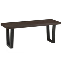 Oakham Premium Kingsley Wooden Bench In Dark Oak With Gunmetal Frame - thumbnail 1