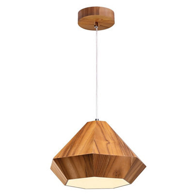 Luminosa Lighting Elstead Diamond Dome Pendant Ceiling Light Teak - image 1
