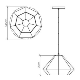 Luminosa Lighting Elstead Diamond Dome Pendant Ceiling Light Teak - thumbnail 3